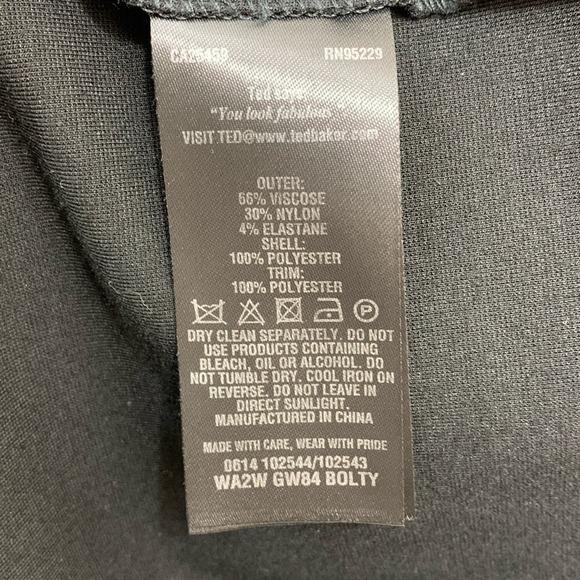 Ted Baker Bolty One Sided Draped Tunic, Black - Picture 5 of 5